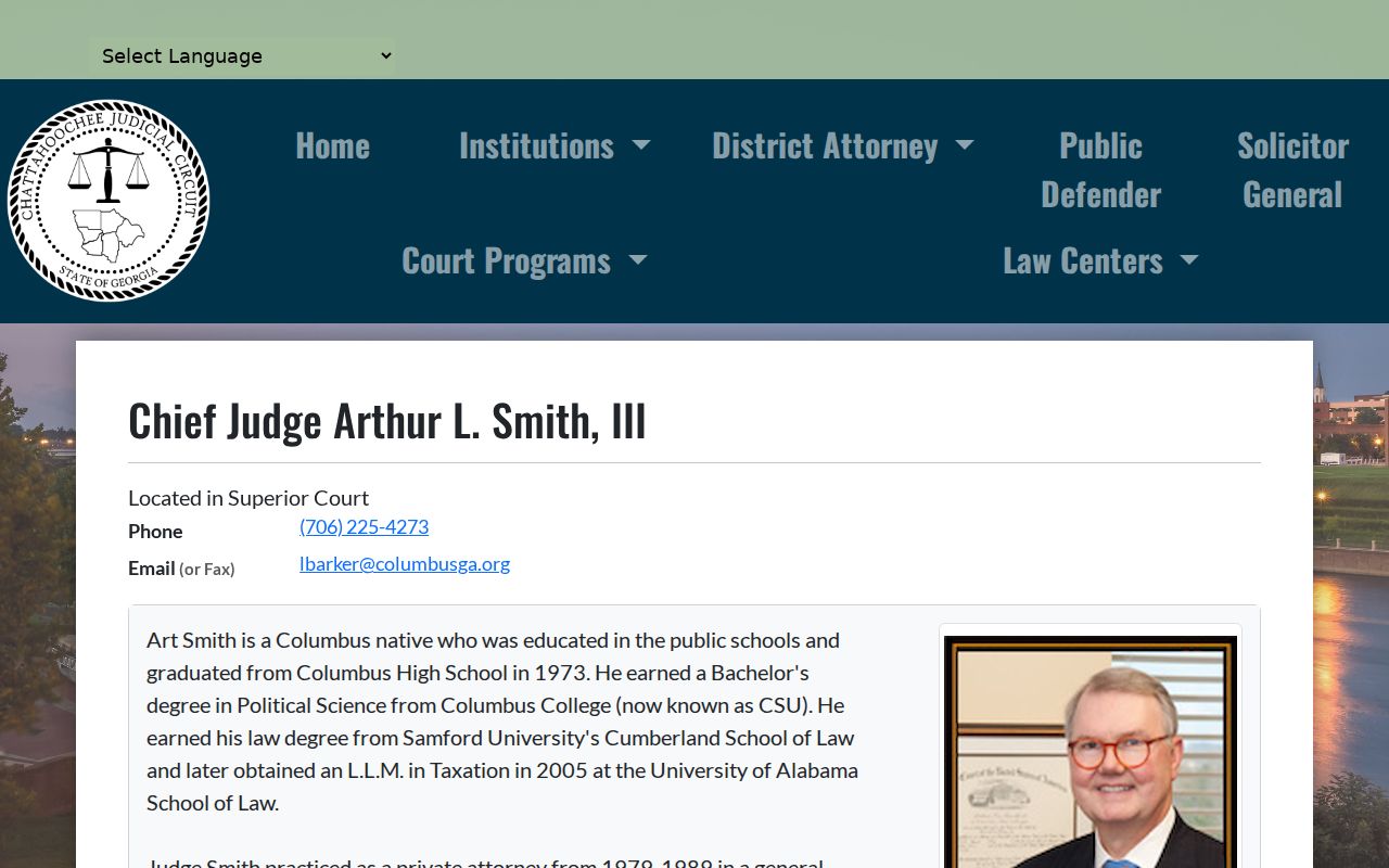 Chattahoochee County court calendar officials directory