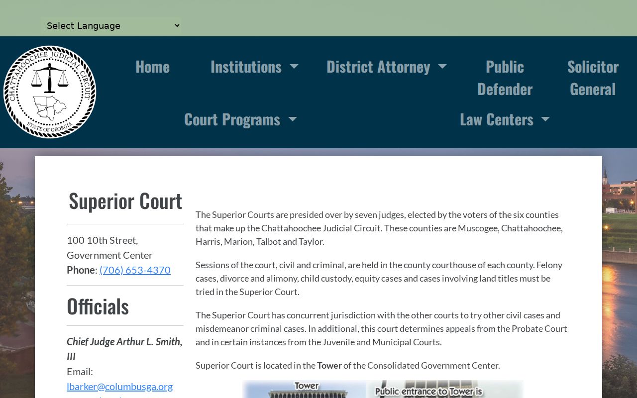 Chattahoochee County court calendar Superior Court overview